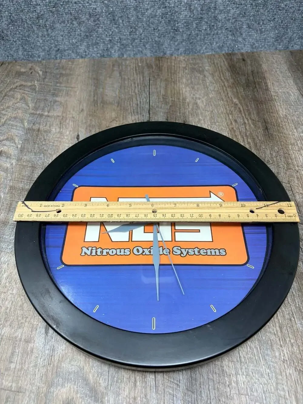 Nitrous Oxide Systems Collectors Wall Clock Battery Operated Black-blue-orange